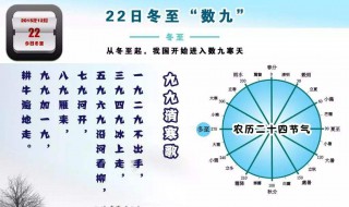 什么时间开始数九 数九又称冬九九