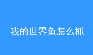 我的世界怎么抓鱼 4个捕鱼技巧