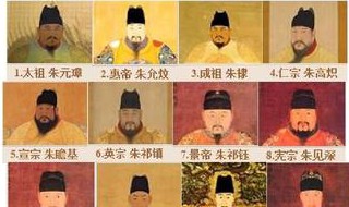 明朝皇帝列表及简介 竟然多达十几位
