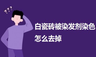 白瓷砖被染发剂染色怎么去掉（怎样去除白瓷砖上的染发剂）