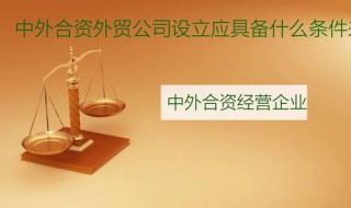 中外合资经营企业的设立条件是什么（中外合资经营企业的设立条件是什么意思）