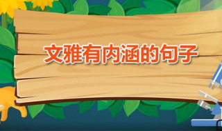 文雅有内涵的句子 优雅有内涵的句子
