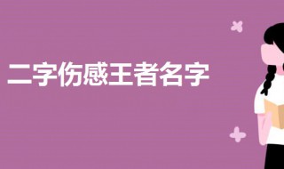二字伤感王者名字（王者两字伤感名字大全）