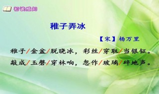 稚子弄冰里的稚子是什么意思（稚子弄冰的意思不知道）