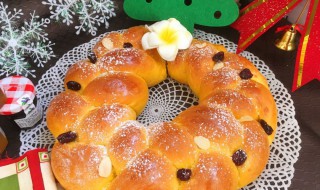 南瓜花环面包 花环面包图片