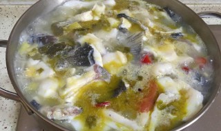 笋丝酸菜鱼头煲 酸笋鱼头豆腐汤