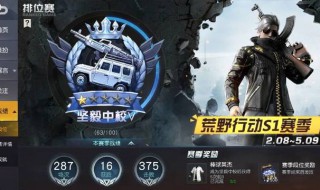 荒野行动段位顺序是什么（荒野行动段位顺序是什么意思）