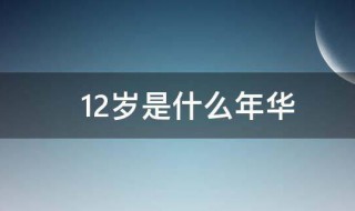 12岁是什么年华（女孩12岁是什么年华）