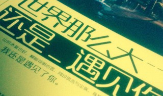 世界这么大还是遇见你是什么歌 世界这么大还是遇见你是什么歌名