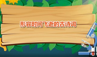 形容时间飞逝的古诗词（形容时间飞逝的古诗词开头）