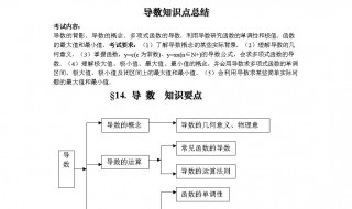 高中数学导数知识点 高中数学导数知识点归纳总结