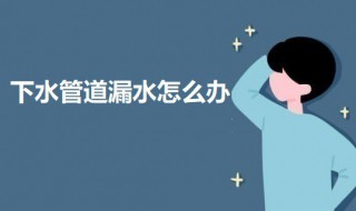 下水管道漏水怎么办 生铁下水管道漏水怎么办