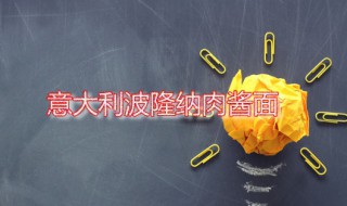 意大利波隆纳肉酱面（意大利波隆纳肉酱面好吃吗）