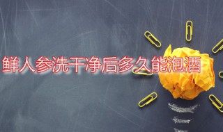 鲜人参洗干净后多久能泡酒（鲜人参洗过可存放多久）