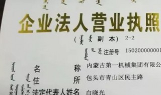 企业法人营业执照介绍 企业法人的营业执照