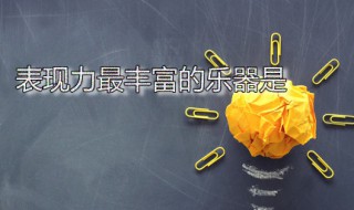 表现力最丰富的乐器是（表现力最强的乐器是什么）