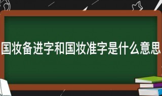 国妆备进字和国妆准字是什么意思（国妆备进字后面的数字是什么意思）
