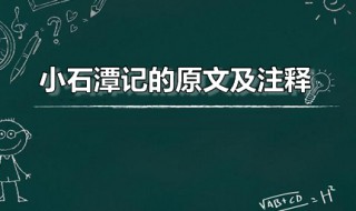 小石潭记的原文及注释（小石潭记的原文及注释及翻译）