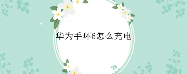 华为手环6怎么充电 华为手环6怎么充电?