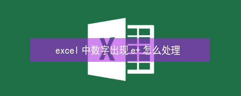 excel中数字出现e+怎么处理