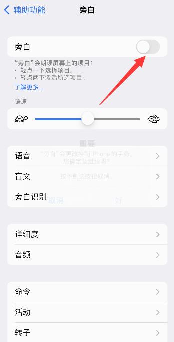 iPhone旁白模式是干嘛的