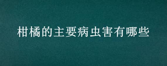 柑橘的主要病虫害有哪些（柑橘的主要病虫害有哪些危害）