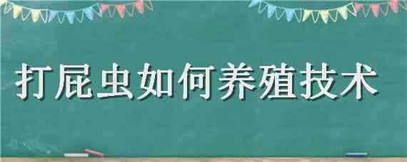 打屁虫如何养殖技术 打屁虫养殖基地