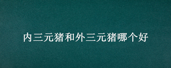 内三元猪和外三元猪哪个好（内三元猪和外三元猪哪个好卖）