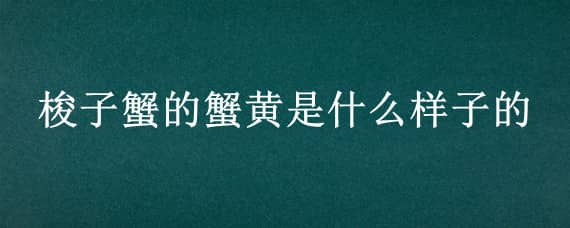 梭子蟹的蟹黄是什么样子的 梭子蟹黄黄的是什么东西