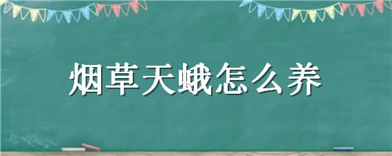 烟草天蛾怎么养 烟草天蛾的生长过程