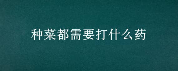 种菜都需要打什么药（种菜都需要打什么药水）