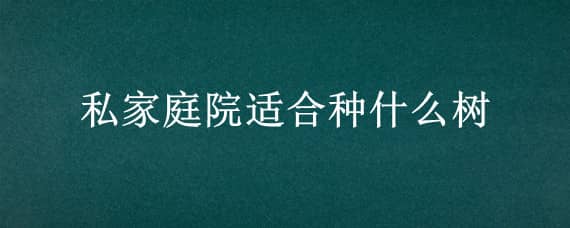 私家庭院适合种什么树