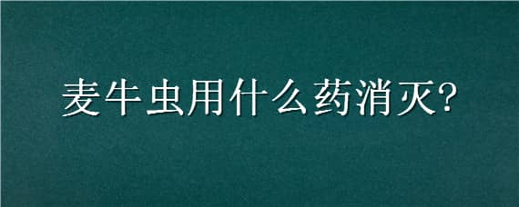 麦牛虫用什么药消灭 麦牛虫用什么药消灭的