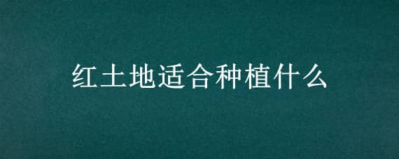 红土地适合种植什么 红土地适合种植什么药材