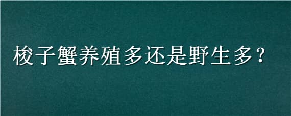 梭子蟹养殖多还是野生多 养殖梭子蟹和野生梭子蟹区别