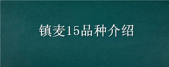 镇麦15品种介绍（镇麦15是不是高产品种）