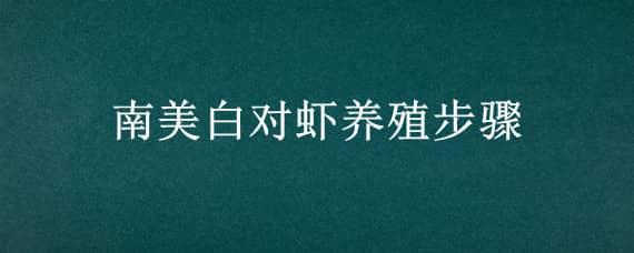 南美白对虾养殖步骤 南美白对虾养殖步骤视频