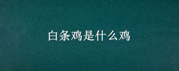 白条鸡是什么鸡 白条鸡是什么鸡杀的