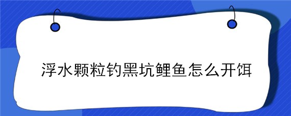 浮水颗粒钓黑坑鲤鱼怎么开饵 浮水颗粒钓黑坑鲤鱼怎么开饵视频