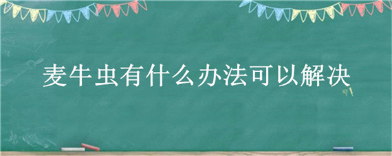 麦牛虫有什么办法可以解决 家里有麦牛虫怎么处理