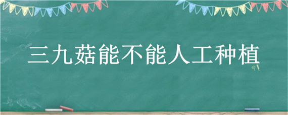 三九菇能不能人工种植 三九菇养殖