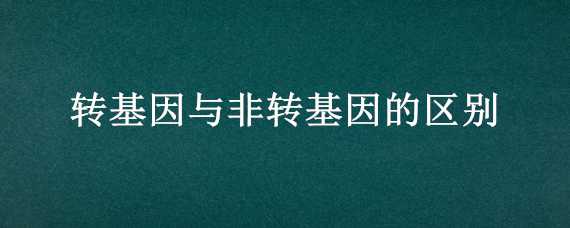 转基因与非转基因的区别