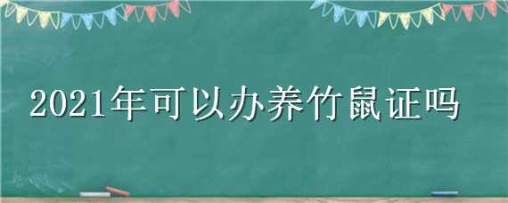 2021年可以办养竹鼠证吗