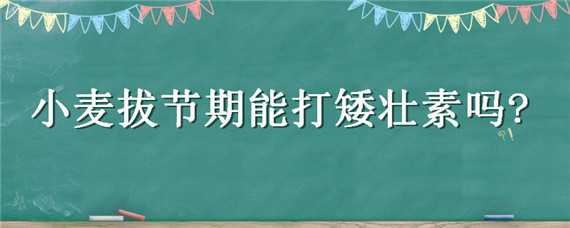 小麦拔节期能打矮壮素吗? 小麦拨节期用矮壮素用量多少