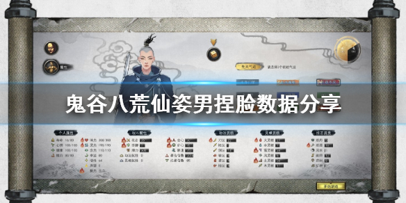 鬼谷八荒仙姿男捏脸数据是多少（鬼谷八荒仙姿男捏脸数据表）