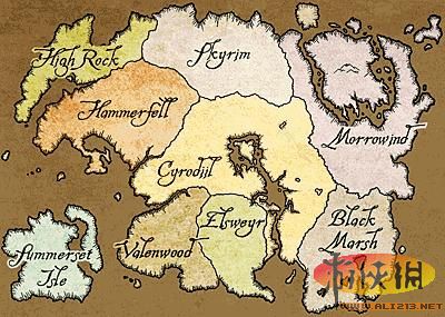 《上古卷轴5:天际》奈恩大陆及地区地理介绍