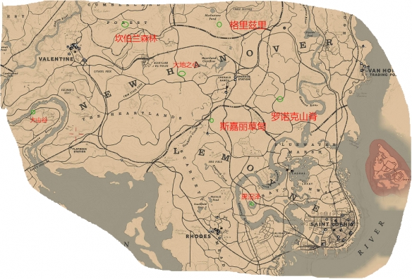 荒野大镖客2线上模式营地怎么分布 线上营地分布位置一览