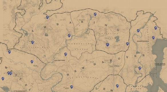 荒野大镖客2收集地图全汇总 荒野大镖客2收集地图大全 总览/帮派成员坟墓/传奇动物位置