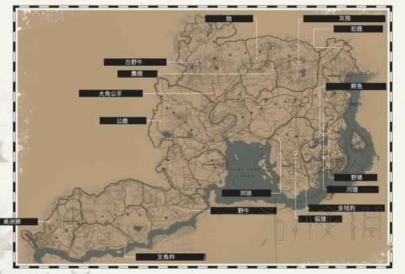 荒野大镖客2收集地图全汇总 荒野大镖客2收集地图大全 总览/帮派成员坟墓/传奇动物位置