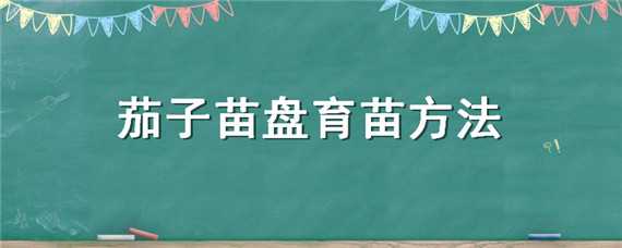 茄子苗盘育苗方法